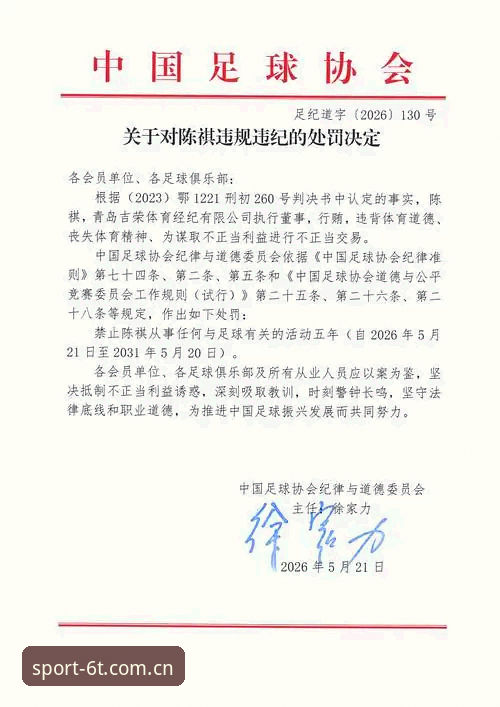 T体育在线观看 揭秘中国足协第三批禁足名单背后的灰色产业链:17人终身禁赛,48人遭重罚
